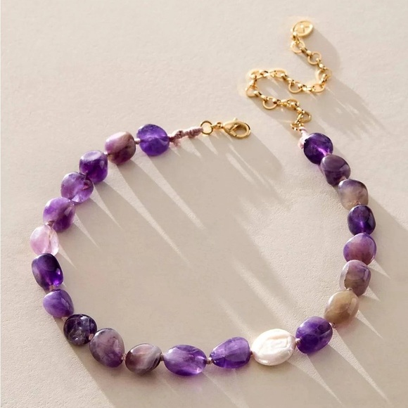 Free People X Ariana Ost Aurora Choker in Amethyst- NWT - Picture 1 of 5